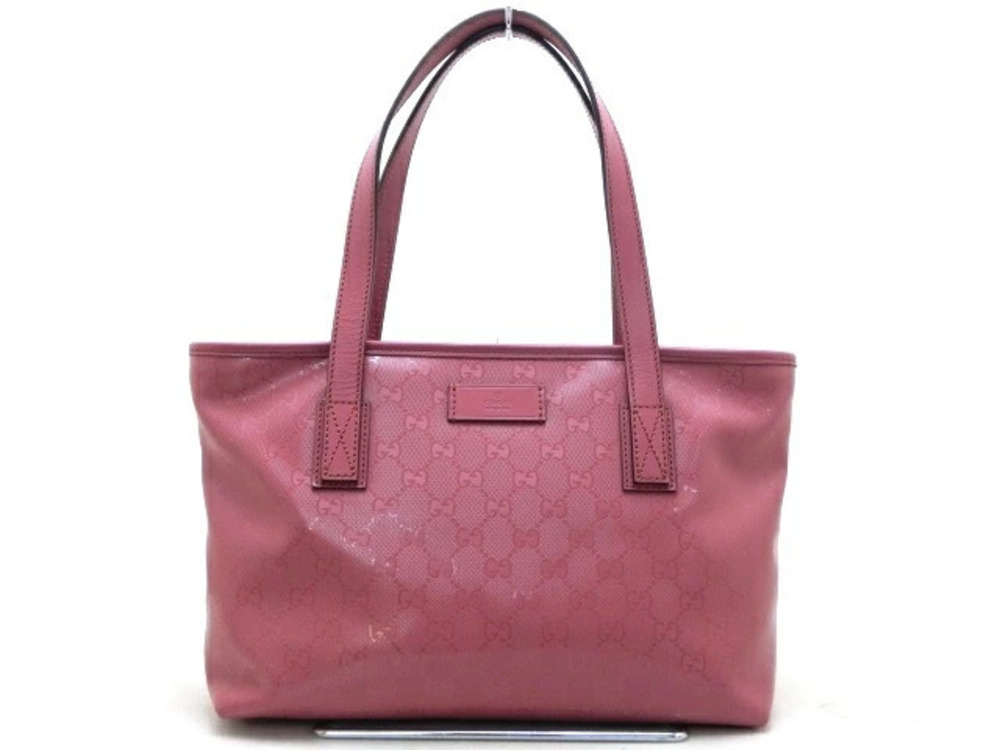 Gucci calfskin x vinyl tote bag pink